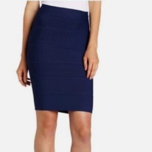 BCBG MAxAzria Navy Blue ALEXA Bodycon Bandage Pencil Skirt Size Small
